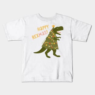 Tyrannosaurus christmas tree rex Kids T-Shirt